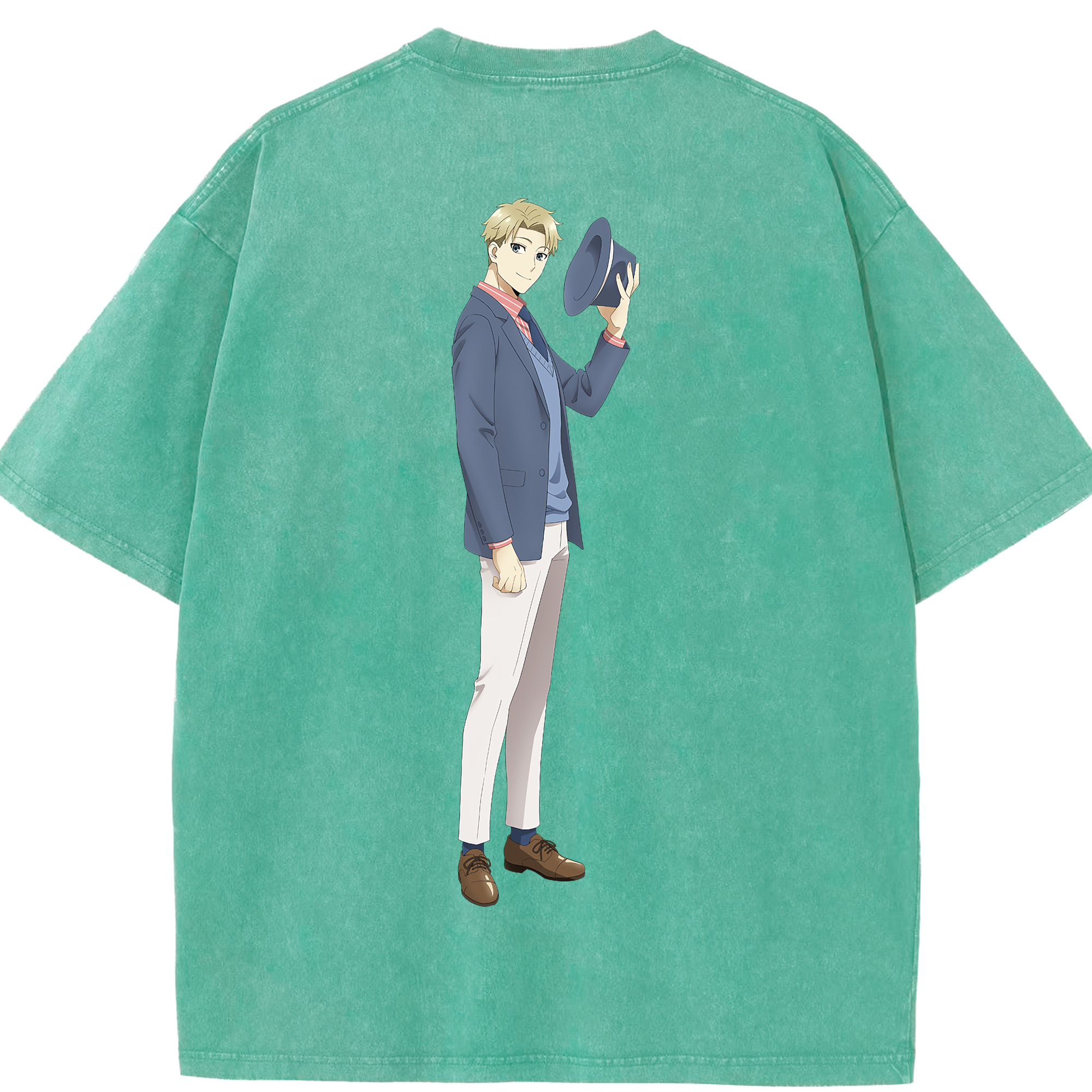 （画像用） SPY×FAMILY间谍家家酒 綿100% ヴィンテージ風 半袖Tシャツ（背面プリント）